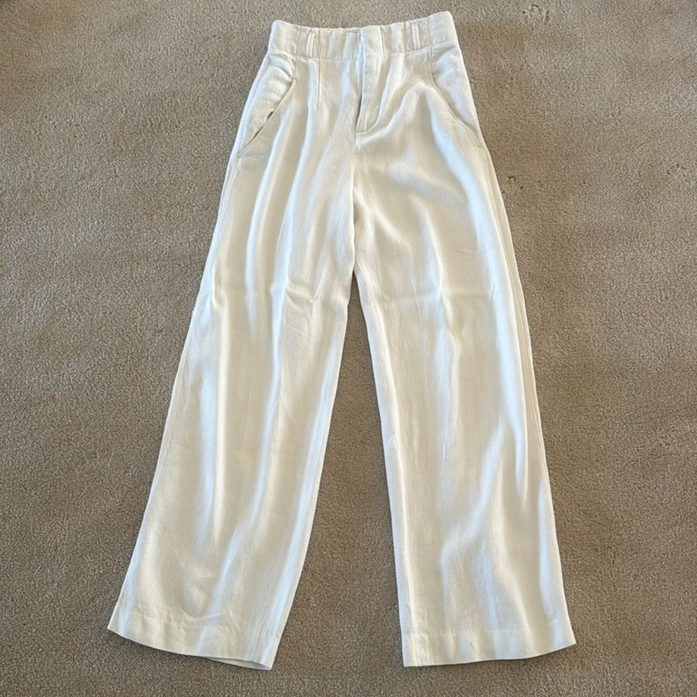 Zara White Linen Trousers